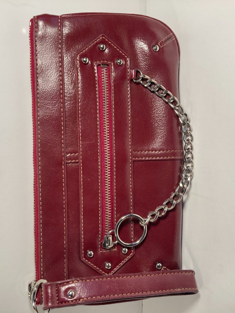 Maroon Faux Leather Clutch Wristlet - Limited Edition - Like New